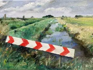 Schilderij Op weg naar het Leekstermeer